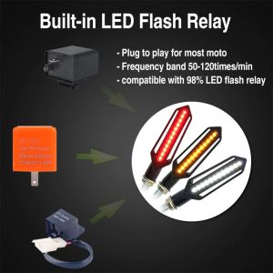 LED Motorcycle Motorbike Turn Signal DRL Lights 12v Orange Red E11