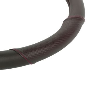 Capacul Volanului Universal Cauciuc Eco Piele Negru Rosu