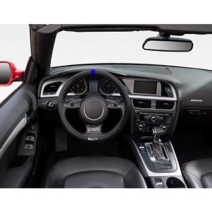 Housse de Volant Universal Noir Bleu Eco Cuir Caoutchouc