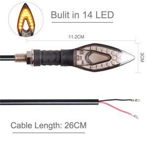 12 LED Motorrad Blinker Flash Leuchten 12v Orange 
