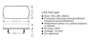 2 x Led Rückleuchten Ruecklicht Heckleuchten Anhänger Lkw E4 12V 24V