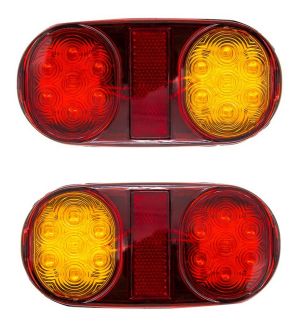 2 x Led Tail Rear Stop lights truck trailer lorry caravan E11 12v 