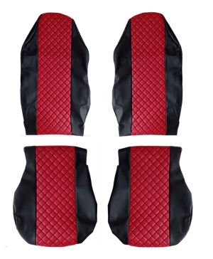 Sitzbezüge für DAF XF 105 LKW Schwarz Rot Leder