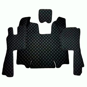 SCANIA R Automat 2009-2013 Schwarz Leder Matten Fußmatten Autoteppiche LKW