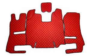 SCANIA R Automat 2013 Rot Leder Matten Fußmatten Autoteppiche LKW