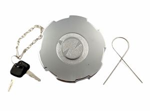 Tankdeckel mit 2 Schlüssel Verchromt Verriegelung Lkw 80mm