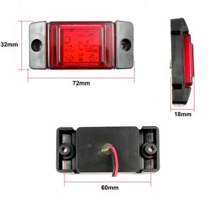 6 LED 24V Feux Gabarit Lampe Face Rouge