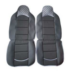 2 x Cubre Asientos para coches Universal Negro Gris Cueros Textil