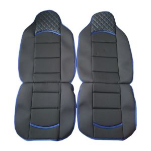 2 x Cubre Asientos para coches Universal Negro Azul Cueros Textil