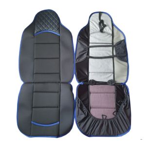 2 x Cubre Asientos para coches Universal Negro Azul Cueros Textil