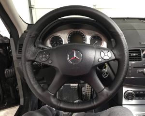 Lenkrad Abdeckung Für MERCEDES C-Klasse W204 2001-2007 Öko-Leder Zum Nähen