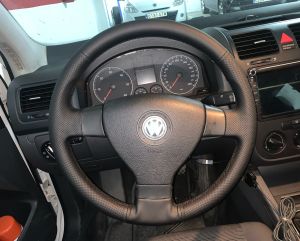 Lenkrad Abdeckung Für VW PASSAT B6,Jetta 5,GOLF 5,Tiguan Öko-Leder Zum Nähen