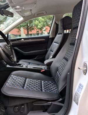 2 x Cubre Asientos Protector para coches Universal Negro Azul Cueros 