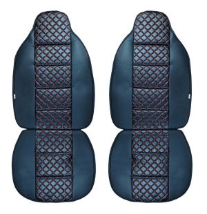 2 x Couvre Siege Protecteur pour voitures Universel Noir Rouge Eco Cuir 