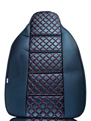 2 x Couvre Siege Protecteur pour voitures Universel Noir Rouge Eco Cuir 