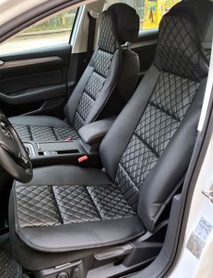 2 x Cubre Asientos Protecotr para coches Universal Negro Eco Cueros 