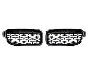 Kühlergrill für BMW F30 F31 F35 Diamond Style Niere grill Schwarz