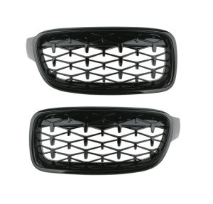 Kühlergrill für BMW F30 F31 F35 Diamond Style Niere grill Schwarz