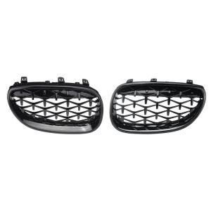 Front Grills for BMW E60 E61 Diamond Style Gloss Black