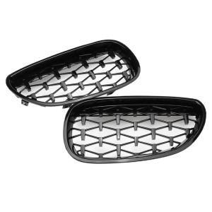 Front Grills for BMW E60 E61 Diamond Style Gloss Black