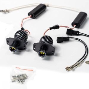 2 x BMW E90 E91 LED Angel Eyes markør 20W Hvit Frontlys 2005-2009