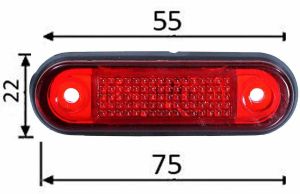 Led Sidemarkeringslys Markeringslys Lastebil Husvagn Rod til Kelsa Bar 24v