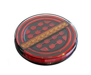 2 x Led Anhänger Lkw Pkw Rund Neon Rückleuchten Dynamic 139mm 12V 24V