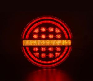 2 x Led Anhänger Lkw Pkw Rund Neon Rückleuchten Dynamic 139mm 12V 24V