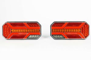2 x Lkw LED Anhänger Dynamic Rückleuchten hinten Leuchten 12v 24V E9