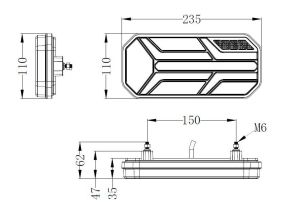 2 x Lkw LED Anhänger Dynamic Rückleuchten hinten Leuchten 12v 24V E9