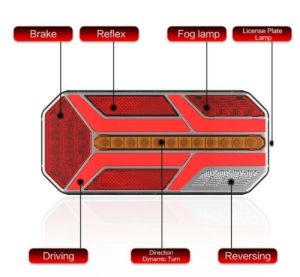 2 x Lkw LED Anhänger Dynamic Rückleuchten hinten Leuchten 12v 24V E9