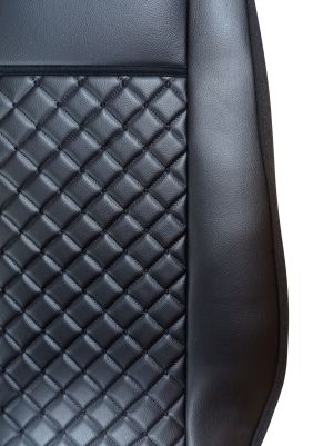 2 x Huse Scaune pentru Volvo FH EURO 5 2006-2015 Camioane Negru Piele LHD RHD