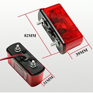 4 LED Nummerplåtsbelysning för Lastbil Släpvagn Röd 12v 