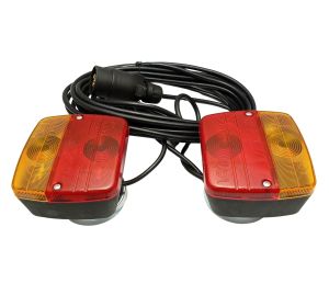 2 x Baklys till Tilhenger Lastebil Campingvogn Magnet 4 funksjoner 12v 24v