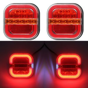 2 x Lkw LED Neon Anhänger Rückleuchten 5 Funktionen Leuchten 12v 24V 
