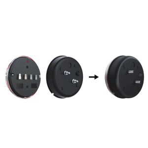 2 x Led Reverse Tail  Round Neon Dynamic Lights Trailer Lorry 139mm 12V 24V