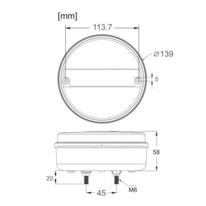 2 x Led Reverse Tail  Round Neon Dynamic Lights Trailer Lorry 139mm 12V 24V