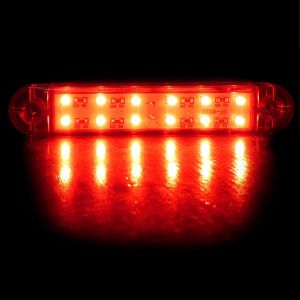 12 Led Feu Indicateur de position Gabarit latéral remorque camion rouge 24v 