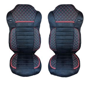 2 x Sitzbezüge Schonbezüge für Mercedes Actros MP4 EURO 6 2015-2021 LKW Schwarz Leder LHD RHD