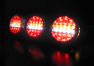 2 x Led Rear Reverce Tail Round Lights Trailer Lorry 12V 24V
