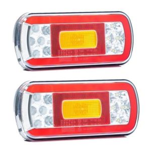 2 x Pkw Lkw LED Anhänger Rückleuchten Lampe mit der Steckdose 12V 24V E9