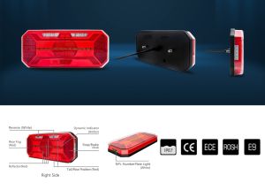 2 x Pkw Lkw LED Anhänger Dynamic Blinker Heckleuchten Neon 12V 24V E9