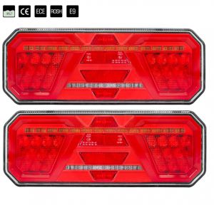 2 x Pkw Lkw LED Anhänger Dynamic Blinker Rückleuchten 350mm 12V 24V E9