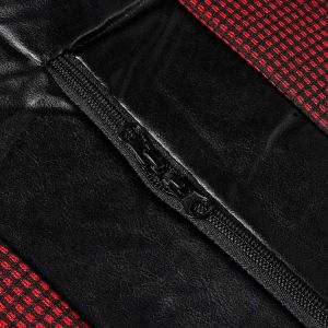 2+1 Universal Bilklädsel för Skåpbil Van Buss Svart Röd Läder Textil