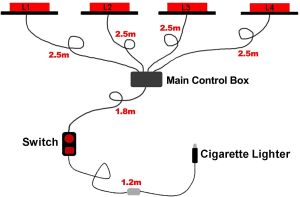 4 x 6 LED 12v Warnleuchten Notfall Frontblitzer Blitzlicht 8 Modi Orange Lkw Pkw