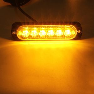 4 x 6 LED 12v Warnleuchten Notfall Frontblitzer Blitzlicht 8 Modi Orange Lkw Pkw