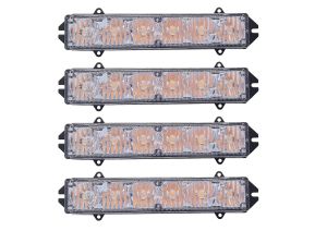 4 x 6 LED 12v Warnleuchten Notfall Frontblitzer Blitzlicht 20 Modi Orange Lkw Pkw