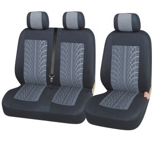 2+1 Universal Sitzbezüge für Kleinbus Lieferwagen Van Schwarz Grau Textil