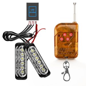 4 x 6 LED 12v 24v Warnleuchten Notfall Frontblitzer Lampen mit Fernbedienung Lkw Pkw