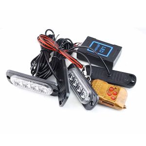 4 x 6 LED 12v 24v Warnleuchten Notfall Frontblitzer Lampen mit Fernbedienung Lkw Pkw